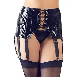 Portjartier Latex Black Level Sunny Negru pe SexLab