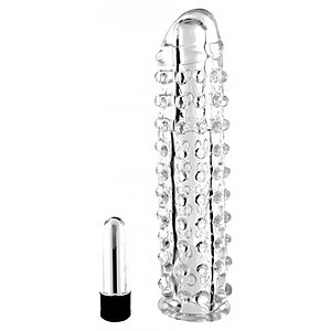 Prelungitor Penis Silicon Vibro Sleeve Transparent pe SexLab