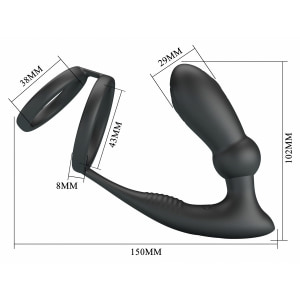 Pretty Love Emoni Inel Vibrator Reîncărcabil 12 Moduri Negru