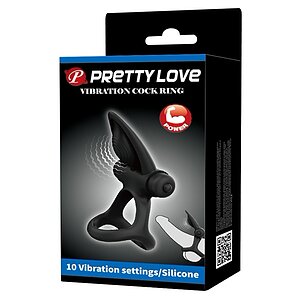 Inel Vibrator Negru 10 Moduri Silentioase