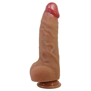 Dildo Silicon Realist Cu Testicule Si Ventuza Dildo Silicon Pentru Cuplu Si Solo