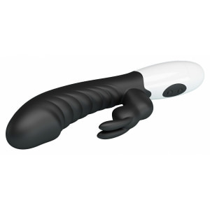 Pretty Love Naughty Bunny – Dublu Stimulator, 30 Moduri Negru