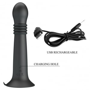 Pretty Love Stellan Vibrator 4 împingeri 4 Rotații Negru