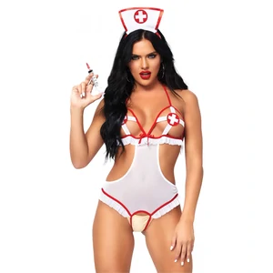 Costum Leg Avenue Naughty Nurse Body Alb pe SexLab