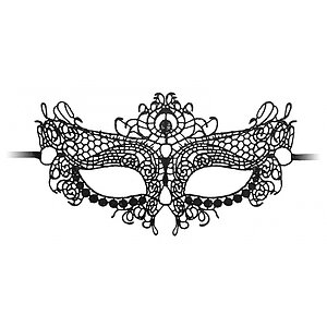 Queen Lace Mask Negru