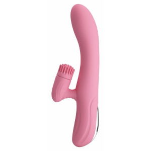 Rabbit Chris Rotativ Reîncărcabil cu Limbă și Braț Pentru Clitoris Roz
