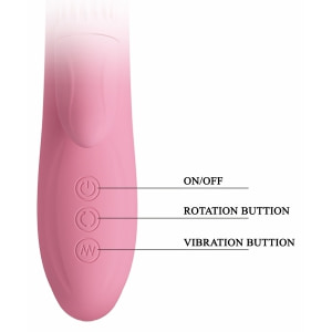 Rabbit Chris Rotativ Reîncărcabil cu Limbă și Braț Pentru Clitoris Roz