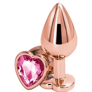 Plug Anal Cu Cristal Roz Si Finisaj Auriu Plug Anal Usor De Curatat Rezistent La Apa