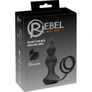Rebel RC Dop Anal Vibrator cu Inele 10 Moduri Wireless Negru