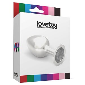 Rosebud Plug Metalic L cu Bijuterie Mov — Elegant, Lucios Argintiu