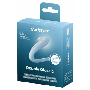 Satisfyer Double Classic Vibrator Cuplu Reîncărcabil Albastru