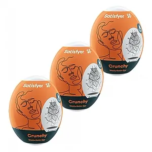 Satisfyer Masturbator Egg 3er Set Chrunchy Portocaliu pe SexLab