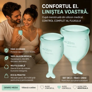 Set 2 buc Satisfyer - Feel Secure Menstrual Cup Dark Green