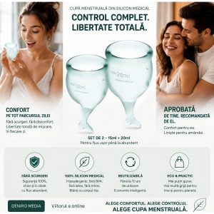 Set 2 buc Satisfyer - Feel Secure Menstrual Cup Dark Green