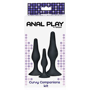 Set 3 Anal Plug Curvy Companions Negru