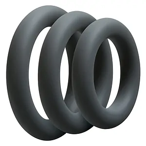 Set 3 inele OptiMALE Thick Gri pe SexLab