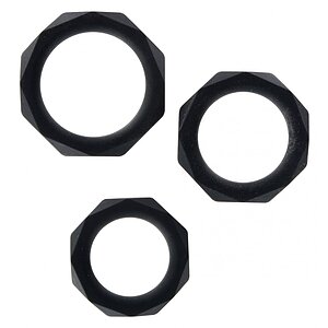 Set 3 Inele Penis Power Halo C-Ring Set Negru Set 3 Inele Penis Power Halo C-Ring Set Negru pe Sexlab.ro