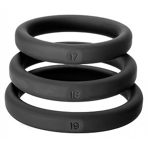 Set 3 Inele Penis Xact-Fit Kit M-L Negru pe Sexlab.ro