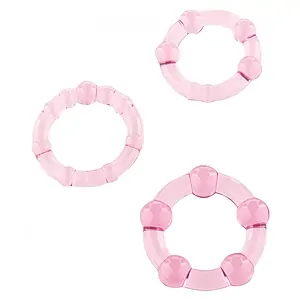 Set 3 Inele Stay Hard Roz pe SexLab