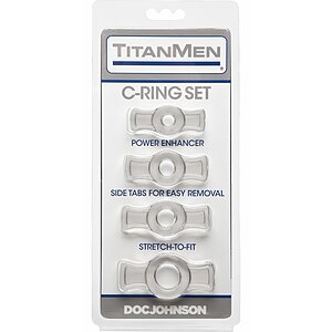 Set 4 Inele Penis TitanMen Tools Transparent