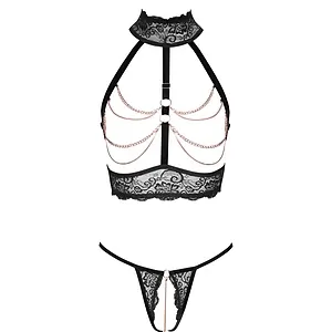 Set Abierta Fina Amethyst Negru L Set Abierta Fina Amethyst Negru L pe SexLab