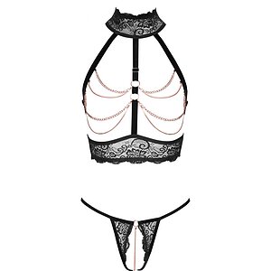 Set Abierta Fina Amethyst Negru S Set Abierta Fina Amethyst Negru S pe Sexlab.ro
