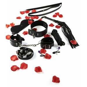 Set Bondage Negru Pentru Cuplu Accesorii Bondage Pentru Incepatori Set