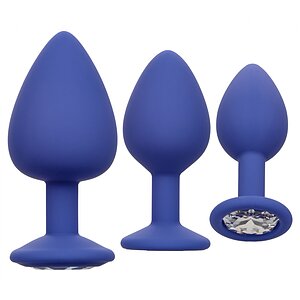 Set Anal Plug Cheeky Gems Albastru pe SexLab