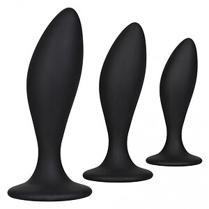Set Anal Plug Silicone CalExotics Negru pe SexLab