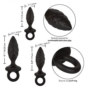 Set Anal Plug Silicone Probe Negru