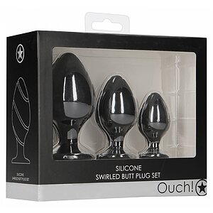 Set Anal Plug Swirled Negru