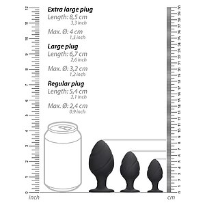 Set Anal Plug Swirled Negru
