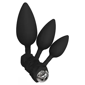 Set Anal Training Plugs Vibe Negru Set Anal Training Plugs Vibe Negru pe SexLab