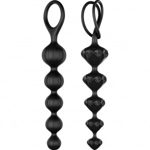 Set 2 Bile Anale Din Silicon Negru
