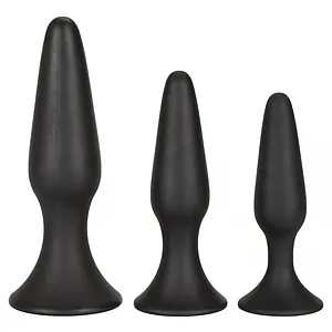 Set But Plug Silicone Anal Trainer Negru Set But Plug Silicone Anal Trainer Negru pe SexLab