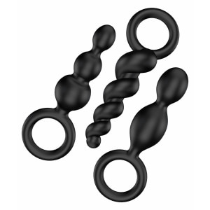 Set Pluguri Anale Silicon 3 Piese Pluguri Anale Cu Bile Set 3 Piese