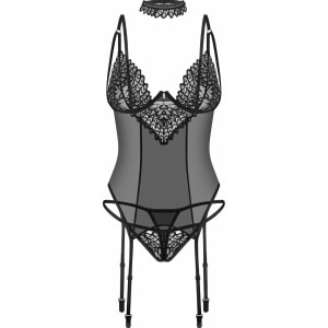 Set Corset Obsessive Donarella Negru XS-S