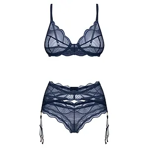 Set Cu Portjartier Obsessive Nightly Albastru Set Cu Portjartier Obsessive Nightly Albastru pe SexLab