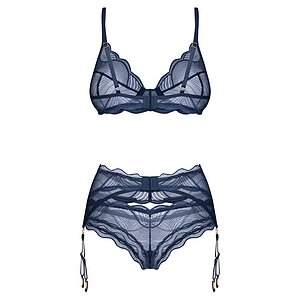 Set Cu Portjartier Obsessive Nightly Albastru XS-S
