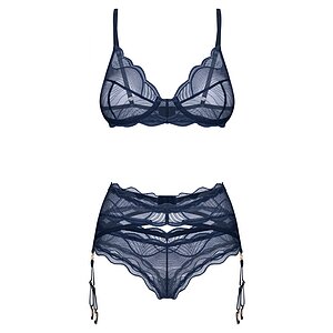 Set Cu Portjartier Obsessive Nightly Albastru Set Cu Portjartier Obsessive Nightly Albastru pe Sexlab.ro