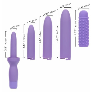 Set Dilatatoare Reîncărcabile 4 Mărimi + Manșon, 10 Moduri Mov