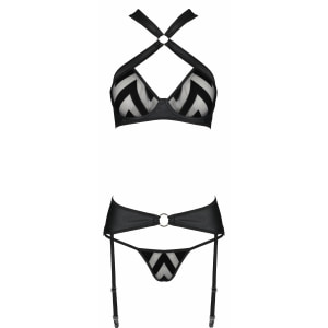 Set Din Piele Passion Hima Negru S-M