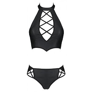 Set Din Piele Passion Nancy Bikini Negru pe SexLab