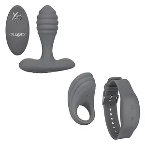 Set Distractie La Distanta Pentru Cuplu Inel Penis Silicon Cu Vibratii Reincarcabil