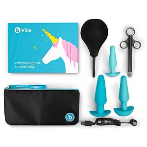 Set Educational Anal Plug B-Vibe Turcoaz pe SexLab