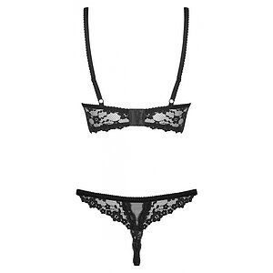 Set Fără Cupe Obsessive Letica Negru L-XL