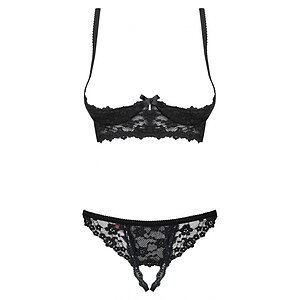 Set Fără Cupe Obsessive Letica Negru pe SexLab