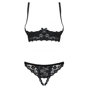 Set Fără Cupe Obsessive Letica Negru pe SexLab