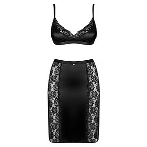 Set Fustă Și Sutien Obsessive Blăniță Negru pe SexLab