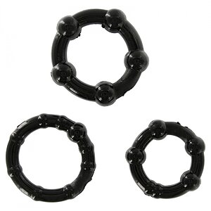 Set Inele Penis Stay Hard Negru pe SexLab